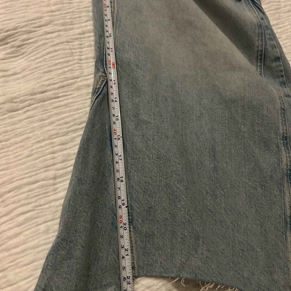 FREE PEOPLE WE THE FREE Ripple Wide Leg Crop Jeans NWT 29L LONG - Picture 8 of 14